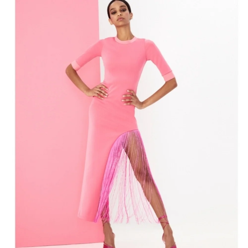 Alice + olivia  fringe midi dress size 6 - Picture 7 of 12